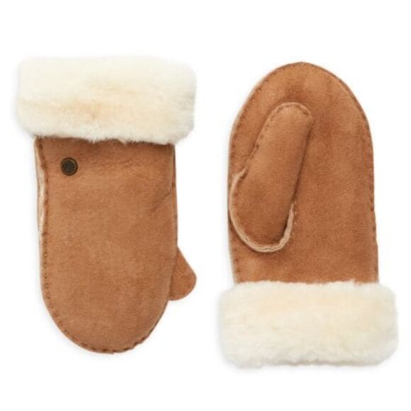 NEW UGG Kid Sheepskin Suede Fur Cuff Mittens
